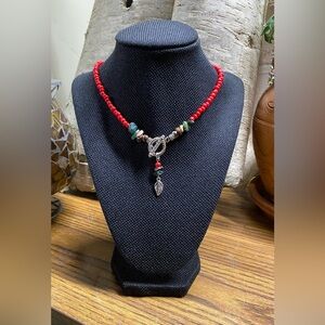 🍃Jasper Brown Zebra Jade Toggle Choker